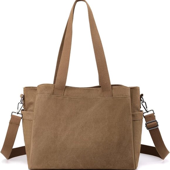 Women Canvas Shoulder Bag Crossbody Top Handle Large Capacity Casual - Picture 1 of 8